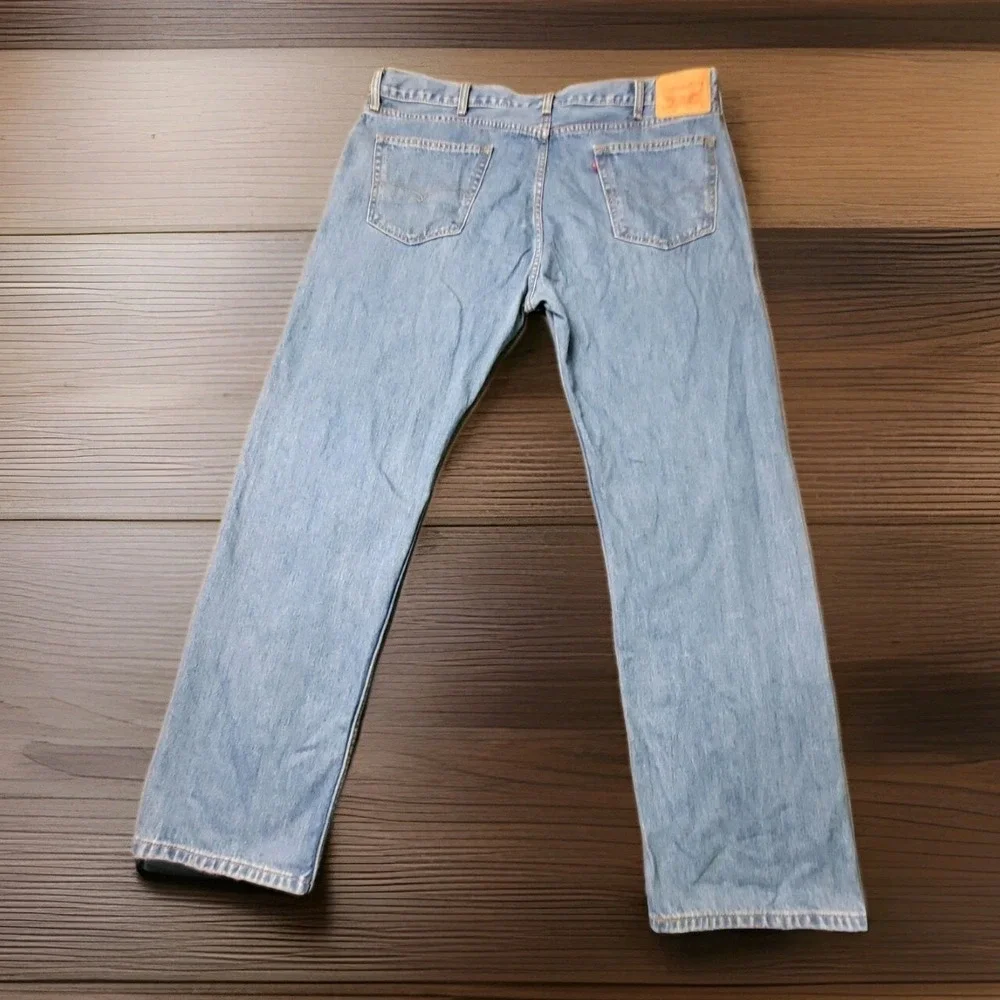 Levi Mens 505 Jeans 42x32 Blue Straight Leg Regular Fit Zip Fly Made‎ in Egypt